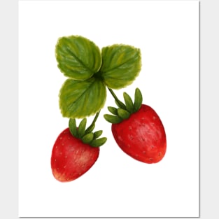 Red Strawberries Posters and Art